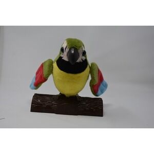 Interactive Talking Parrot Plush Toy Repeats Speech Battery Operated Tested Work